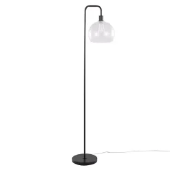 Kirklands Home Floor Lamps|Bronze and Seeded Glass Shade Floor Lamp Clear