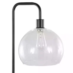 Kirklands Home Floor Lamps|Bronze and Seeded Glass Shade Floor Lamp Clear