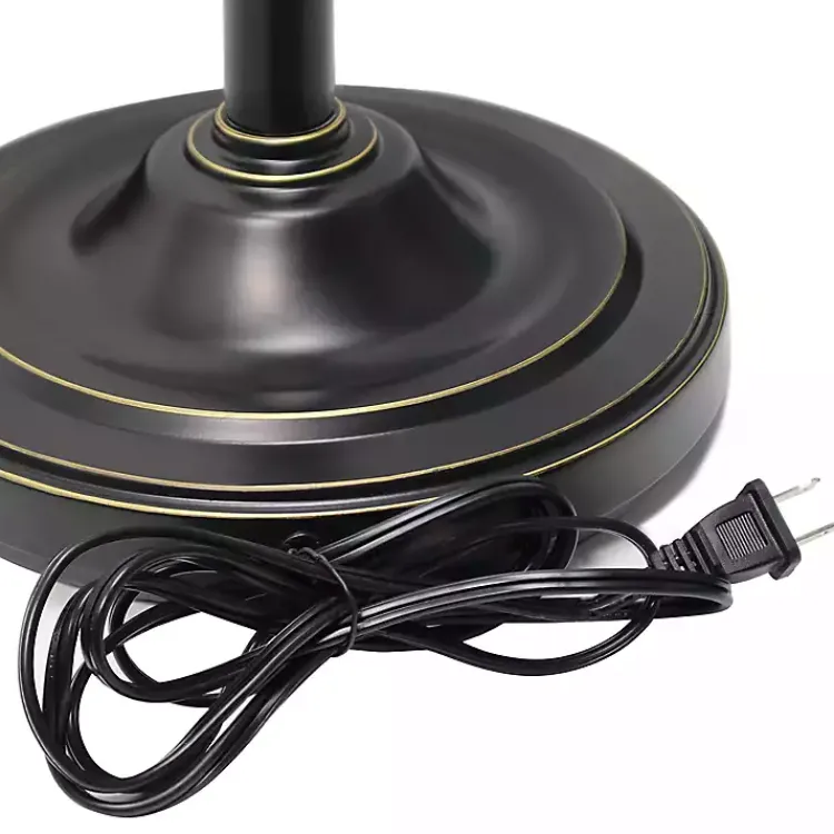 Kirklands Home Floor Lamps|Bronze and White 3-Scallop Glass Floor Lamp Brown