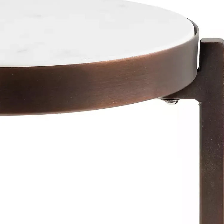Kirklands Home Accent & End Tables|Bronze Angular Marble Accent Table Gold