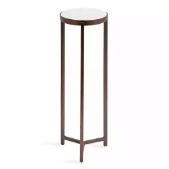 Kirklands Home Accent & End Tables|Bronze Angular Marble Accent Table Gold