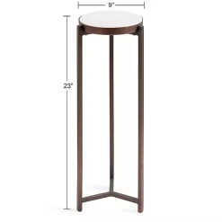 Kirklands Home Accent & End Tables|Bronze Angular Marble Accent Table Gold