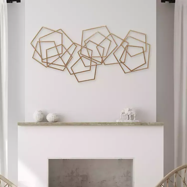 Kirklands Home Wall Plaques|Bronze Astraga Pentagon Plaque Brown