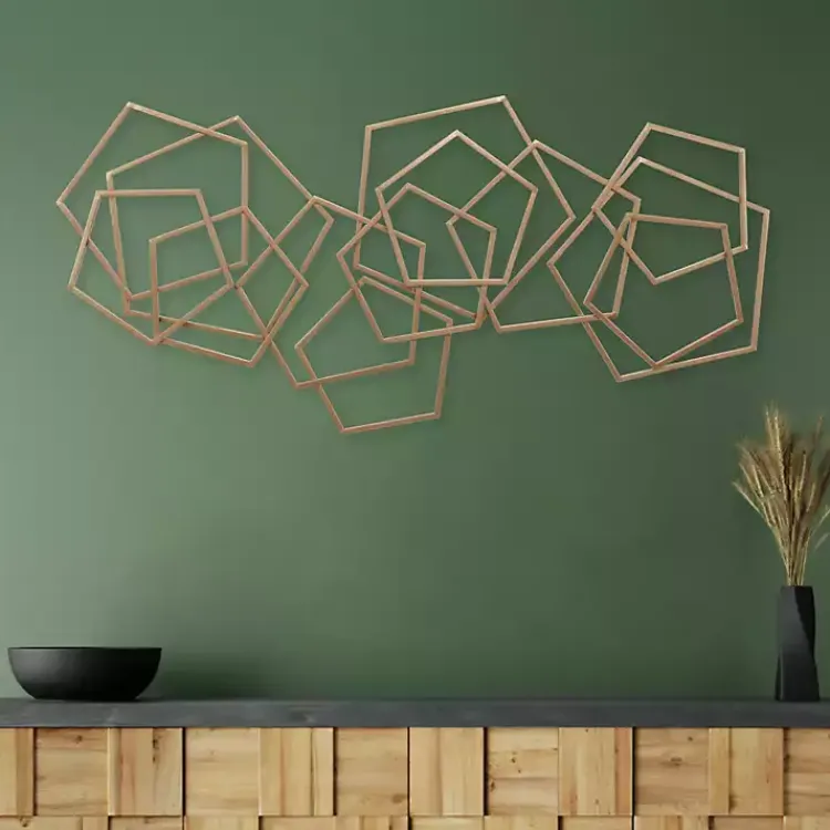 Kirklands Home Wall Plaques|Bronze Astraga Pentagon Plaque Brown