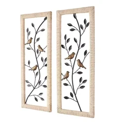 Kirklands Home Wall Plaques|Bronze Bird and Branch Wall Plaques, Set of 2