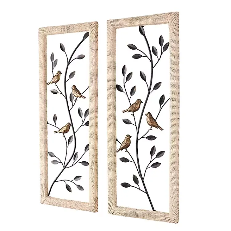 Kirklands Home Wall Plaques|Bronze Bird and Branch Wall Plaques, Set of 2