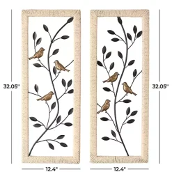 Kirklands Home Wall Plaques|Bronze Bird and Branch Wall Plaques, Set of 2