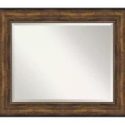 Kirklands Home Decorative Mirrors|Bronze Frame Beveled Mirror, 35.5x29.5 in.