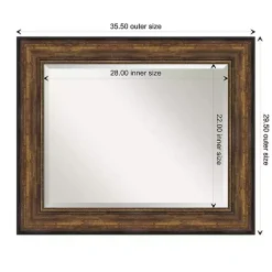 Kirklands Home Decorative Mirrors|Bronze Frame Beveled Mirror, 35.5x29.5 in.