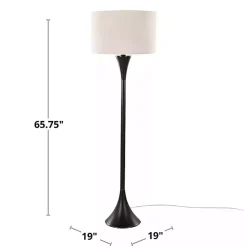 Kirklands Home Floor Lamps|Bronze Metal Hourglass Floor Lamp Brown