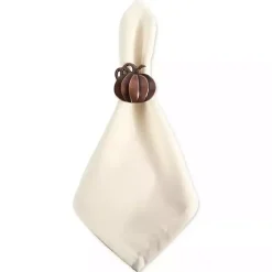 Clearance Bronze Metal Pumpkin Napkin Rings, Set of 6 Fall
