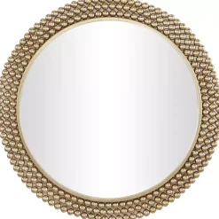 Kirklands Home Decorative Mirrors|Metal Tiered Bead Frame Wall Mirror Bronze