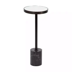 Kirklands Home Accent & End Tables|Bronze Mirror Tabletop Round Cocktail Table Black