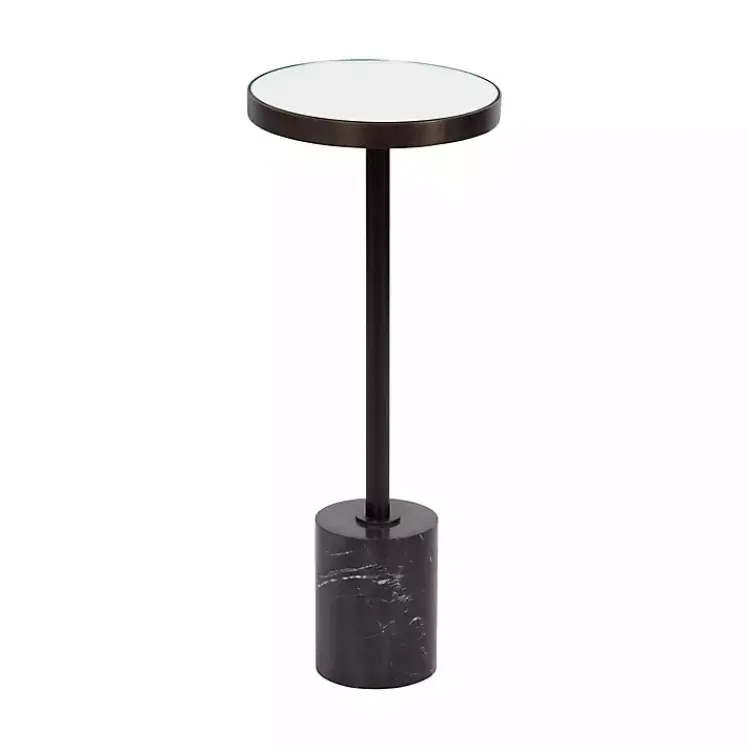 Kirklands Home Accent & End Tables|Bronze Mirror Tabletop Round Cocktail Table Black