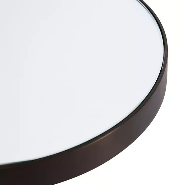 Kirklands Home Accent & End Tables|Bronze Mirror Tabletop Round Cocktail Table Black