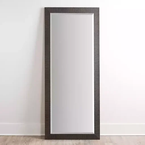 Kirklands Home Framed Mirrors|Bronze Ribbed Devin Profile Mirror, 28x68 in.