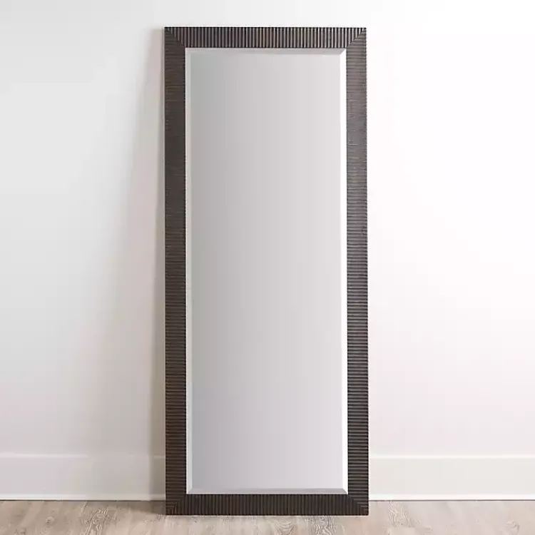 Kirklands Home Framed Mirrors|Bronze Ribbed Devin Profile Mirror, 28x68 in.