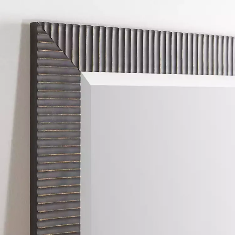 Kirklands Home Framed Mirrors|Bronze Ribbed Devin Profile Mirror, 28x68 in.