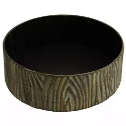 Outlet Bronze Tree Bark Round Metal Boxes, Set of 2 Baskets & Boxes