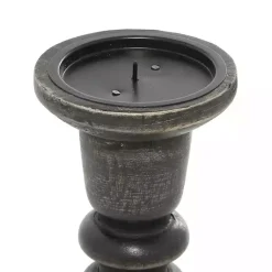 New Bronze Wood Column Candle Holders, Set of 3 Candle Holders