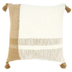 Online and Cream Checkered Tassel Throw Pillow Pillows
