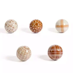 Outlet Brown and Cream Porcelain Orbs, Set of 5 Bowl Filler