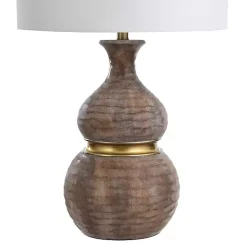 Kirklands Home Table Lamps|Brown and Gold Gourd Table Lamp White