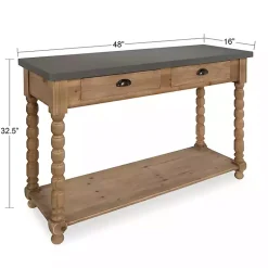 Kirklands Home Console Tables|Brown and Gray Wood 2-Drawer Console Table