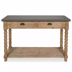 Kirklands Home Console Tables|Brown and Gray Wood 2-Drawer Console Table