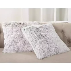 Discount and White Faux Fur Pillow Pillows