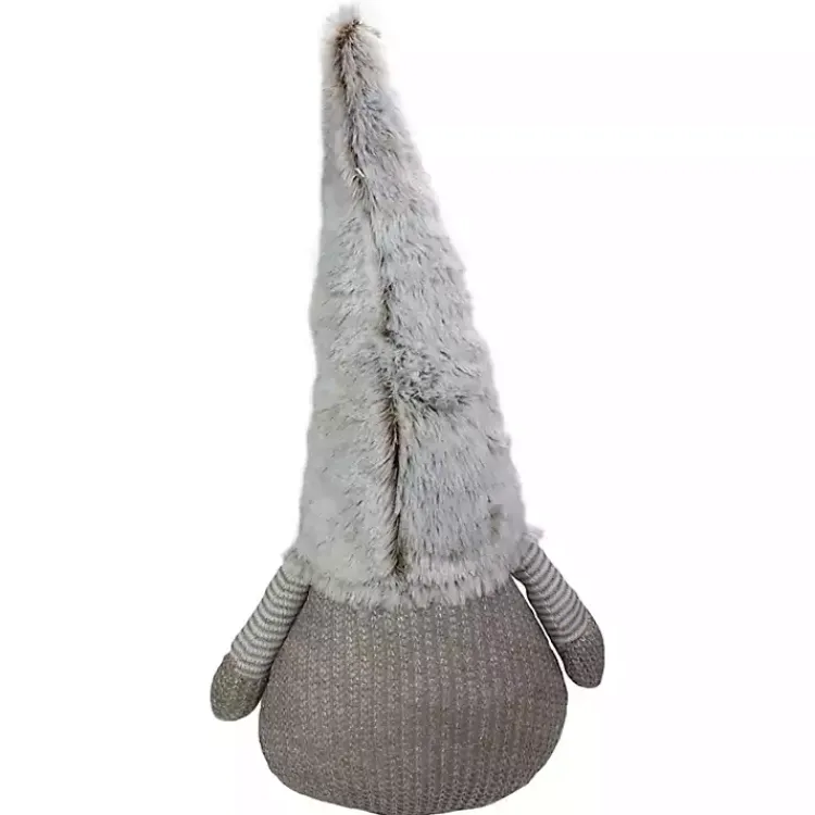 Brown and White Knit LED Gnome Christmas Decorations