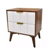 Kirklands Home Nightstands|Brown and White Wood 2-Drawer Nightstand