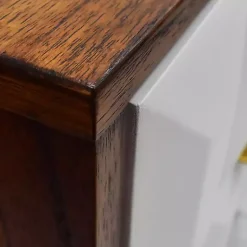 Kirklands Home Nightstands|Brown and White Wood 2-Drawer Nightstand