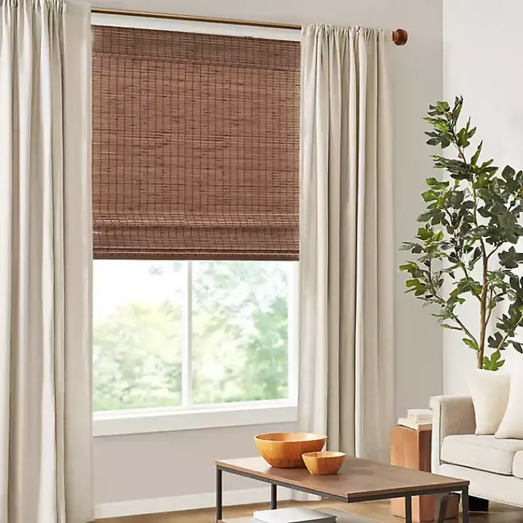Kirklands Home Curtains & Drapes|Bamboo Light Filtering Roman Shade, 35 in. Brown
