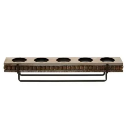 Online Beaded Wood and Metal Base Candle Holder Candle Holders