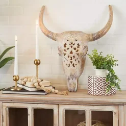 Kirklands Home Wall Plaques|Bohemian Bull Wall Plaque Brown