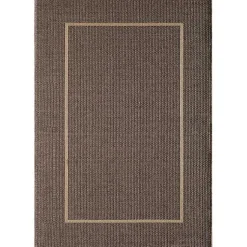 Kirklands Home Outdoor Rugs|Bordered Outdoor Area Rug, 7x9 Brown