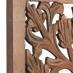 Kirklands Home Wall Plaques|Botanical Wood Panel Wall Plaque Brown