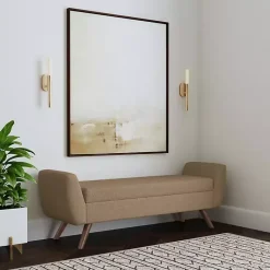 Kirklands Home Benches & Ottomans|Boucle Modern Storage Bench Brown