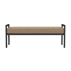 Kirklands Home Benches & Ottomans|Boucle Upholstered Metal Frame Bench Brown