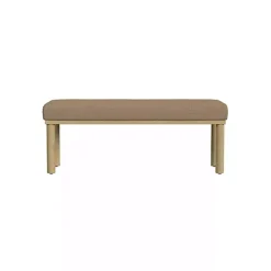 Kirklands Home Benches & Ottomans|Boucle Upholstered Wood Leg Bench Brown