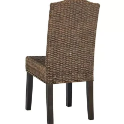 Kirklands Home Dining Chairs|Camelback Wicker Dining Chairs, Set of 2 Brown