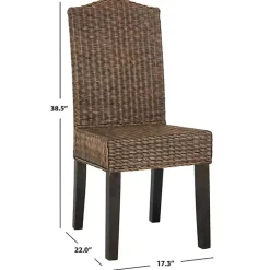 Kirklands Home Dining Chairs|Camelback Wicker Dining Chairs, Set of 2 Brown
