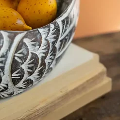 Online Carved Bird Wood Bowl Decorative Bowls & Jars