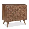Kirklands Home Cabinets & Sideboards|Brown Carved Wood Woven 2-Door Cabinet