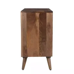 Kirklands Home Cabinets & Sideboards|Brown Carved Wood Woven 3-Door Sideboard
