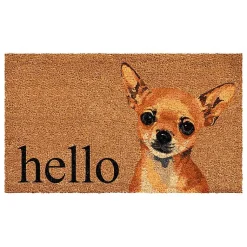 Kirklands Home Doormats|Chihuahua Hello Doormat Brown