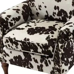 Kirklands Home Accent Chairs|Brown Cow Print Upholstered Accent Chair