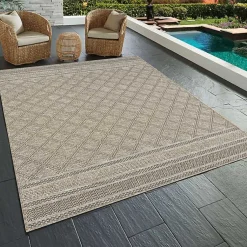 Kirklands Home Outdoor Rugs|Diamond Lattice Indoor/Outdoor Rug, 5x7 Brown