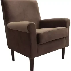 Kirklands Home Accent Chairs|Ellen Rolled Arms Accent Chair Brown